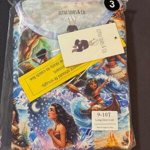 Little Loves &‎ Co. Long Sleeve bamboo pajama set Moana 9-10T